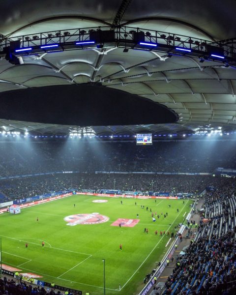 high angel photography of football stadium