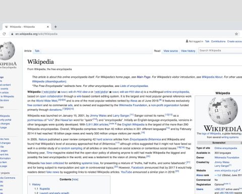 Wikipedia page screenshot